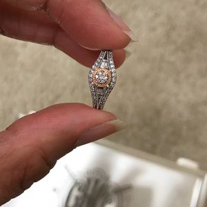 Promise ring white gold halo with diamonds